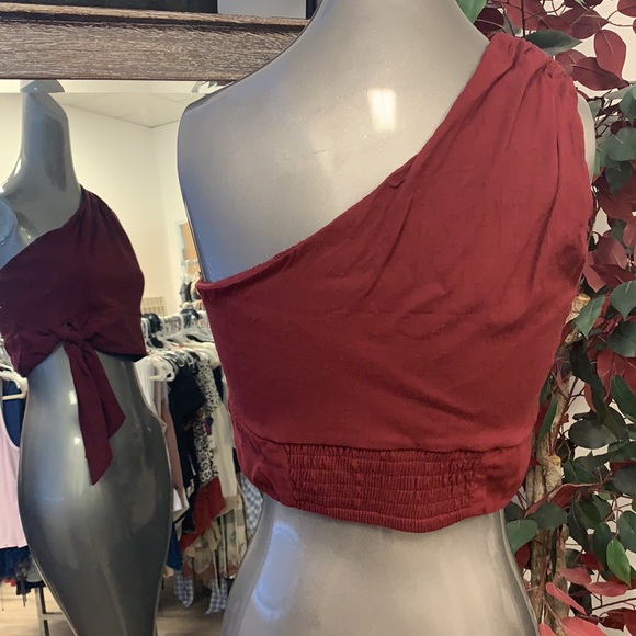 EUC FREE PEOPLE ONE SHOULDER CARMEN CROP TOP - Picture 4 of 6